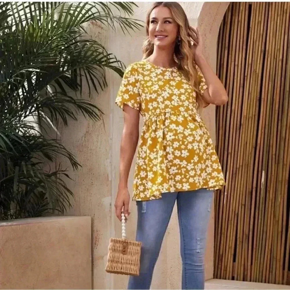 SHEIN floral maternity blouse size medium - Picture 1 of 6
